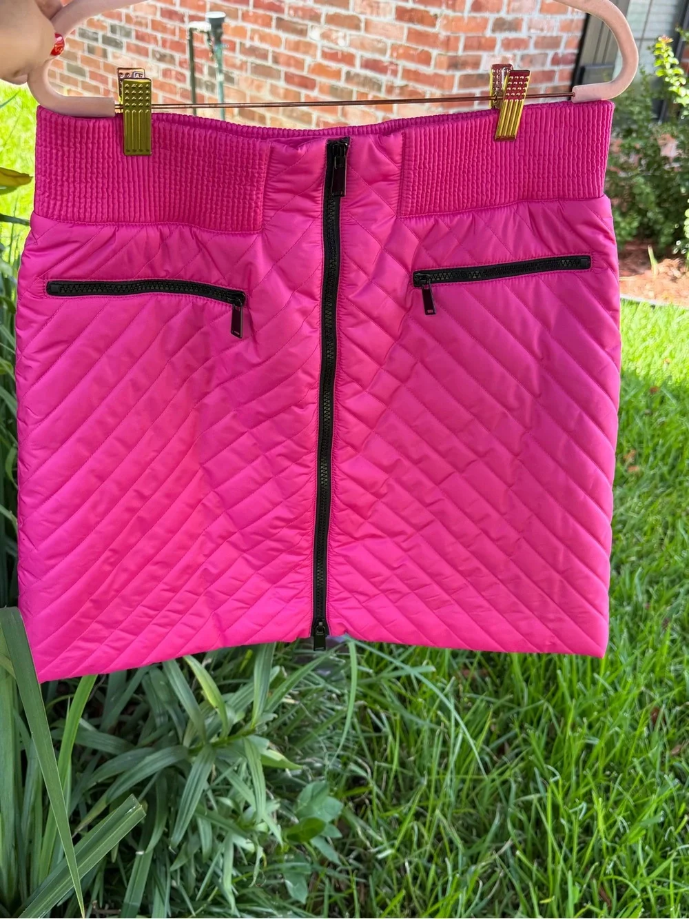 Worth New York Hot Pink Quilted Jacket & Skirt Set S/8 Statement Outfit